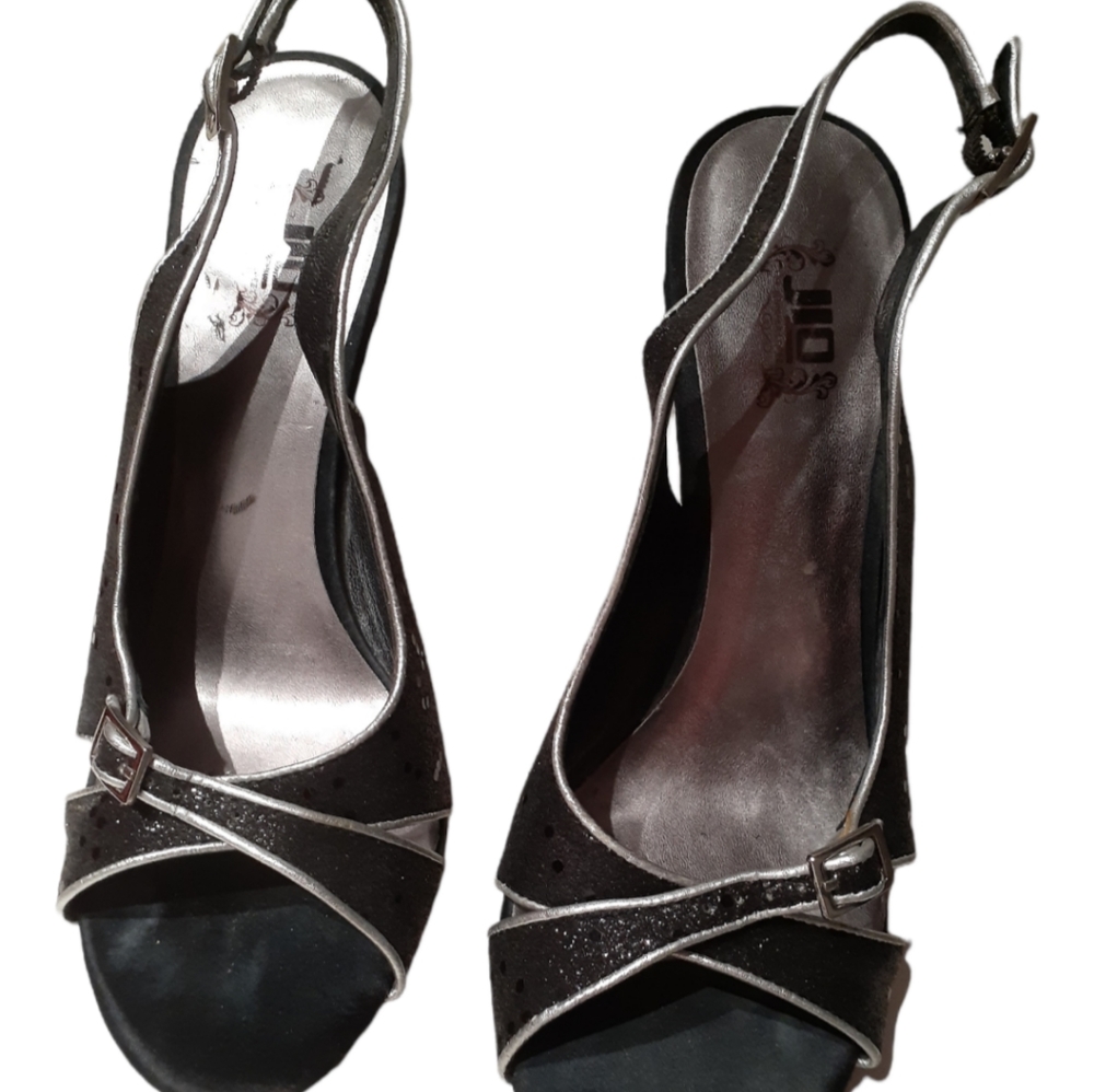 JLo Jennifer Lopez woman heels shining sandals 7 1/2 M